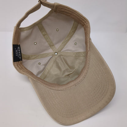 American Flag Slideback Hat Tan One Size Adjustable Embroidered Patriotic IIN