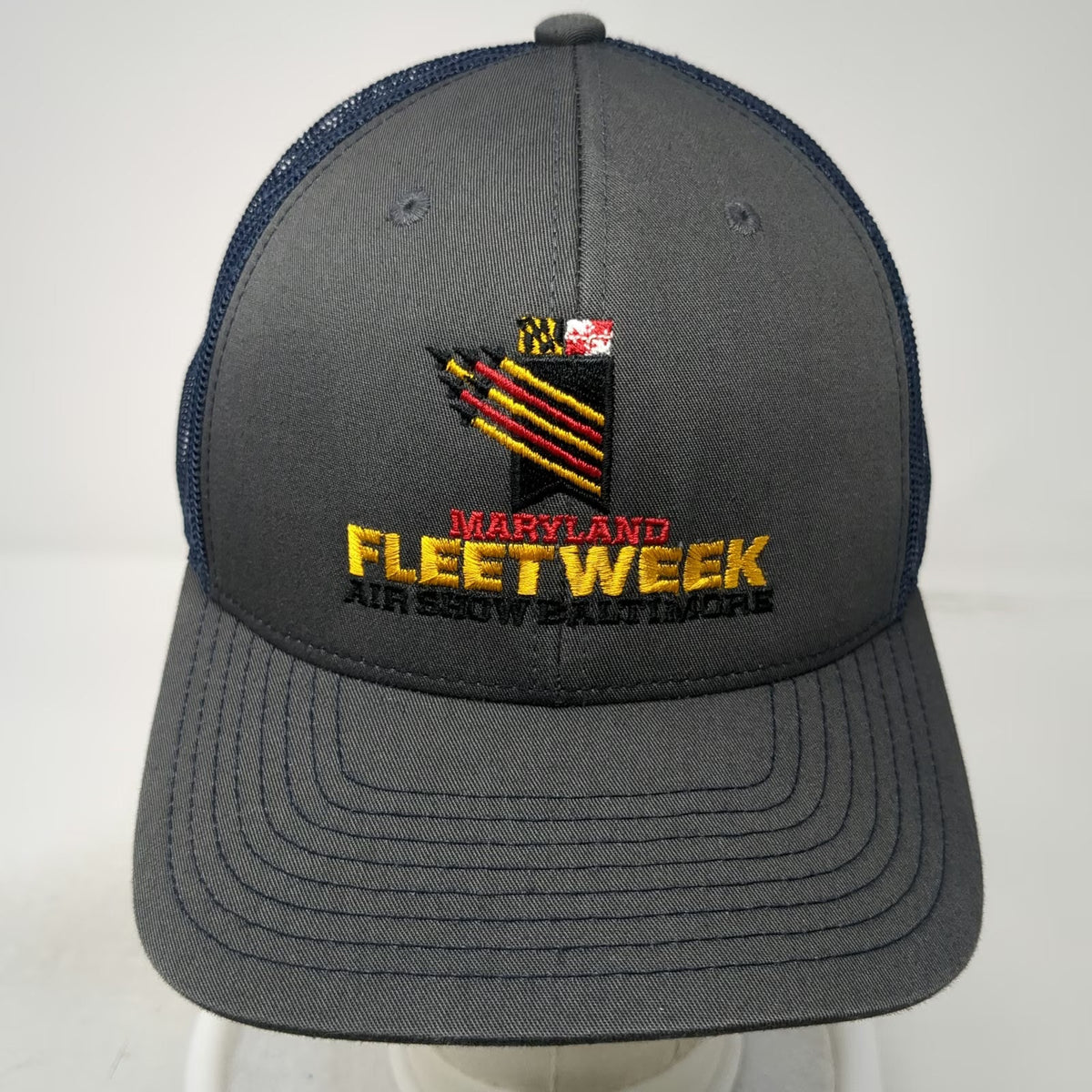 Richardson Trucker Hat Gray One Size Maryland Fleet Week Air Show Baltimore Mesh