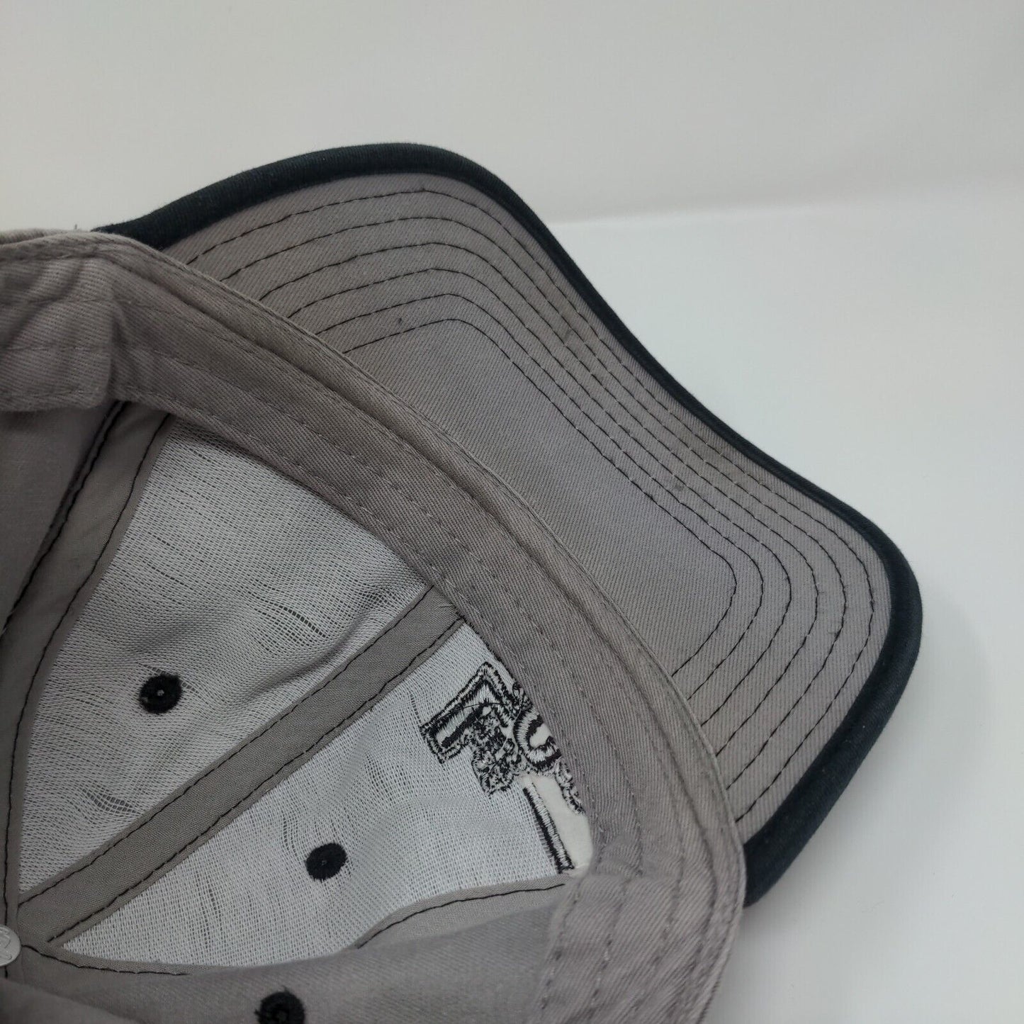 Lott Con. Strapback Hat Gray OSFM Adjustable Embroidered 6 Panel Otto Cotton