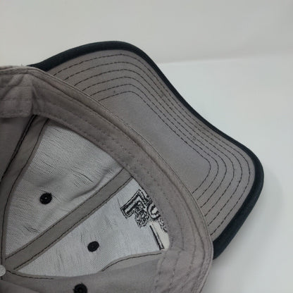 Lott Con. Strapback Hat Gray OSFM Adjustable Embroidered 6 Panel Otto Cotton