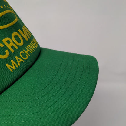 Crown Machinery Snapback Trucker Hat Green OSFA Adjustable Mesh Back