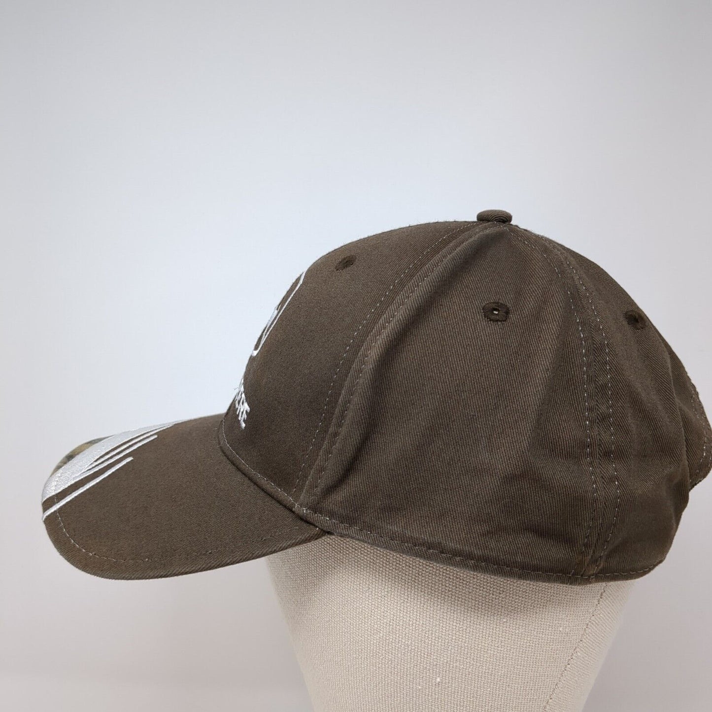 John Deere Strapback Hat Brown One Size Adjustable Embroidered 6 Panel Cotton