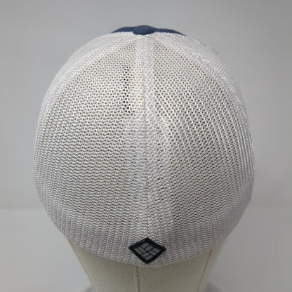 Columbia Tree Flag Fitted Trucker Hat Blue S/M Lightweight Embroidered Mesh Back