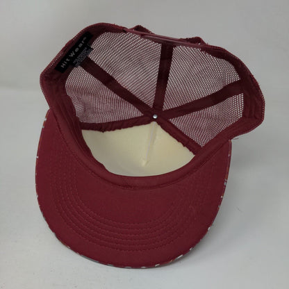 The Baseball Box Snapback Mesh Back Trucker Hat Red OSFA Geometric