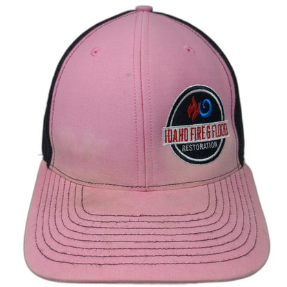 Richardson Trucker Hat Pink Black One Size Mesh Back Snapback Restoration Logo