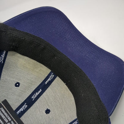 Titleist Baseball Cap Blue L New Era Mesh Back Pro V1 FJ Logo Stretch Fit Hat