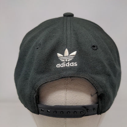 Adidas Snapback Hat Black OSFM Adjustable Embroidered Trefoil 6 Panel