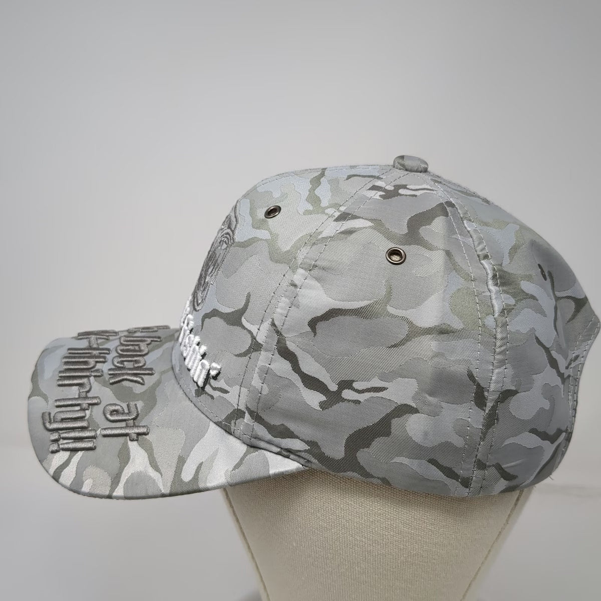 Black Eagle Gray Camo Gone Fishin Largemouth Bass One Size Baseball Cap Hat Fish