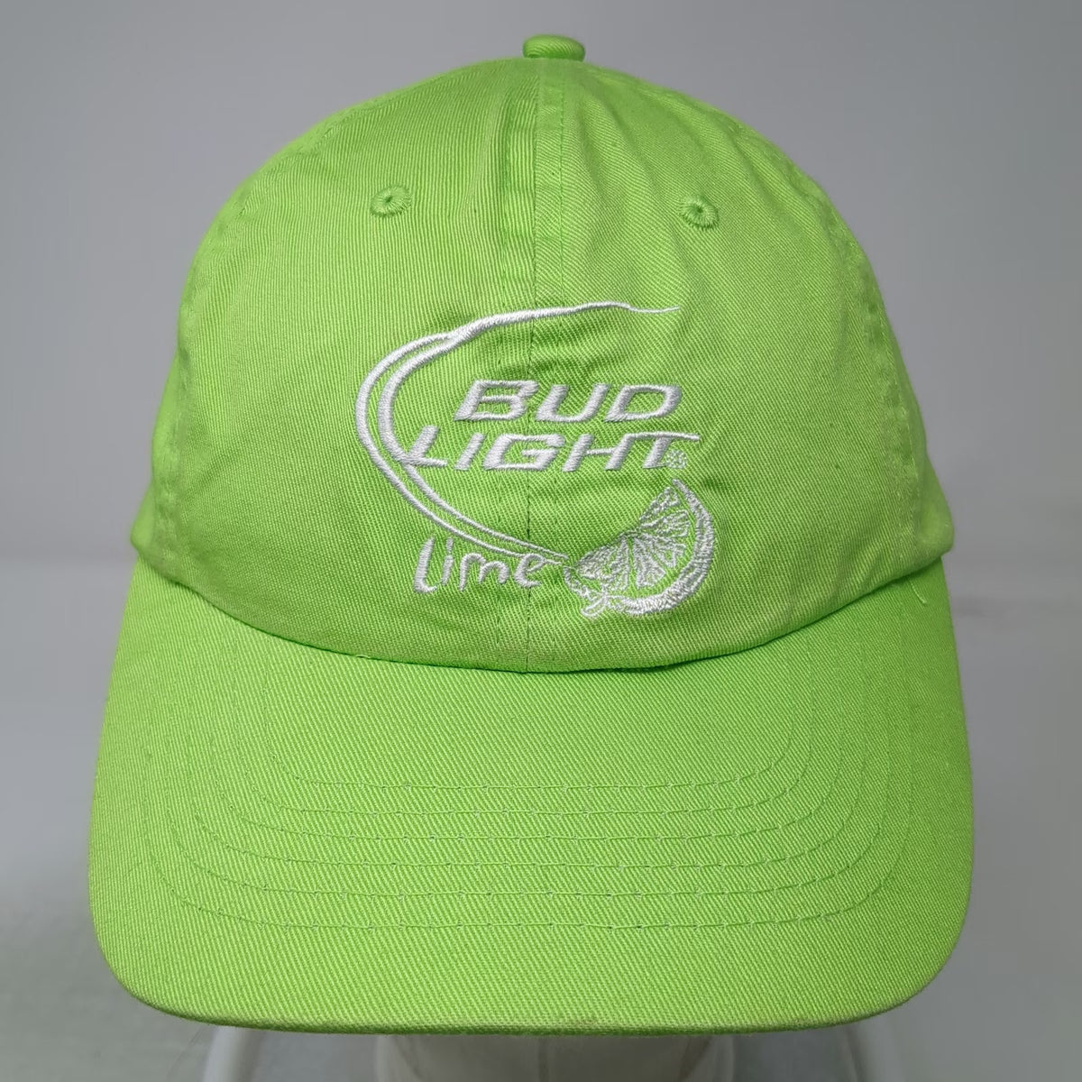 Bud Light Lime Green One Size Baseball Cap Hat Embroidered Cotton Strapback
