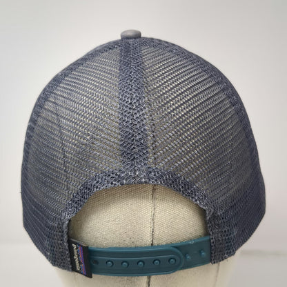 Patagonia Trucker Hat Beige Blue Brown OSFM Mesh Snapback Mountain Logo Patch