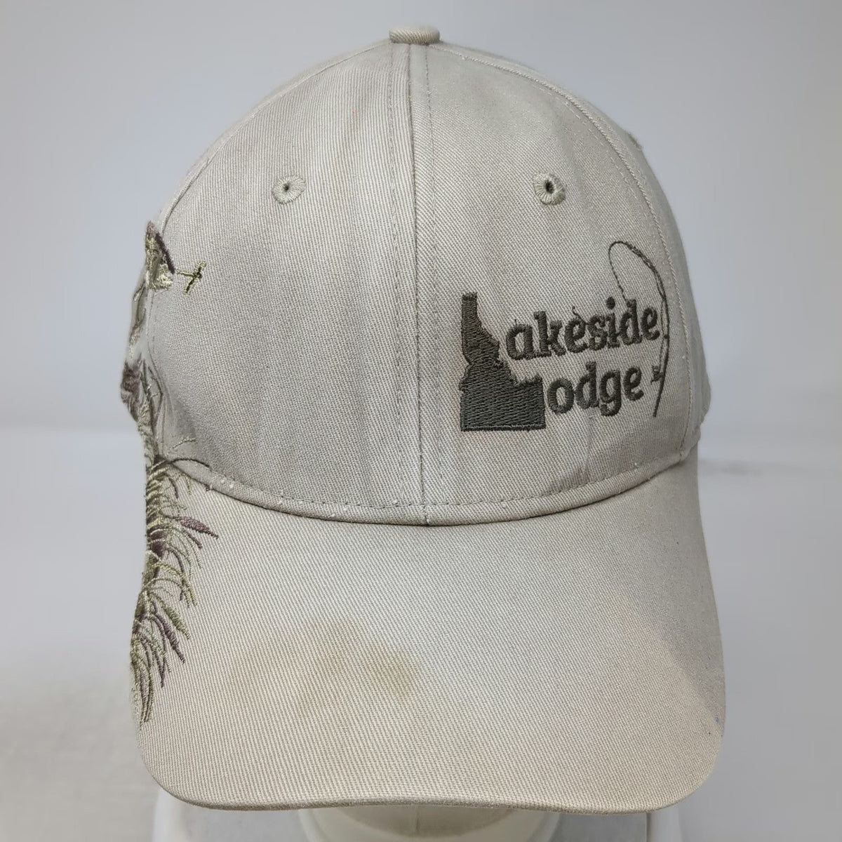 Dri Duck Baseball Cap Beige One Size Lakeside Lodge Idaho Fish Fishing Hat Trout