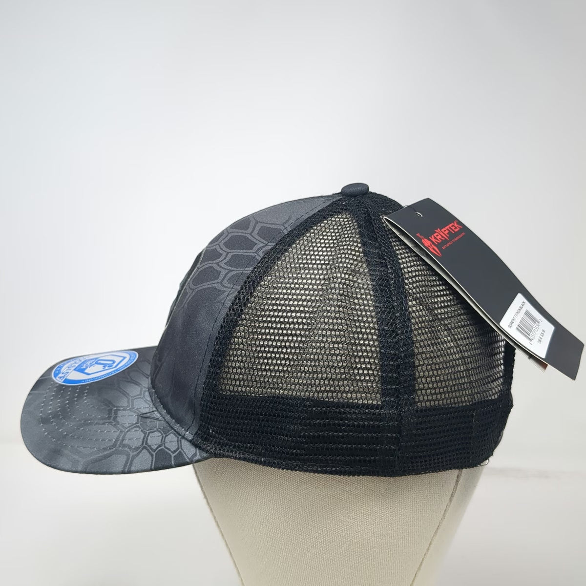 Kryptek Trucker Hat Gray OSFM Spartan Shield Typhon Camo Cooling Mesh Snapback