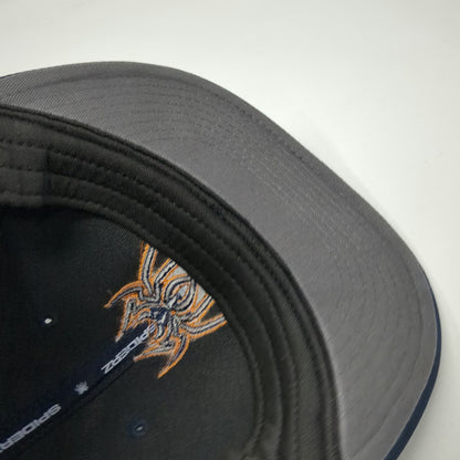 Spiderz Baseball Cap Blue S/M Embroidered Spider Cactus Stretch Fit Hat