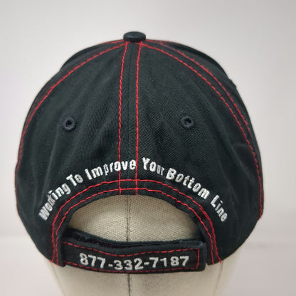 The MAX Hat Baseball Cap Black One Size Bottom Line Equipment Red Stitching hat