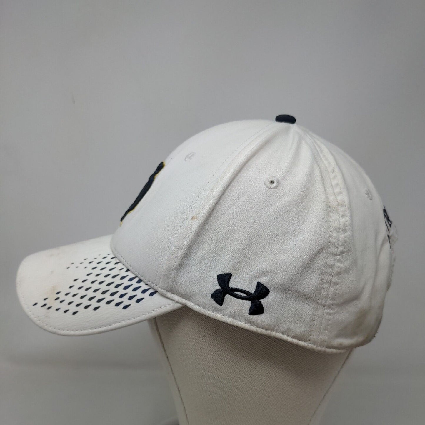 Under Armour Men's Slideback Hat White Size OSFA Embroidered Notre Dame Logo