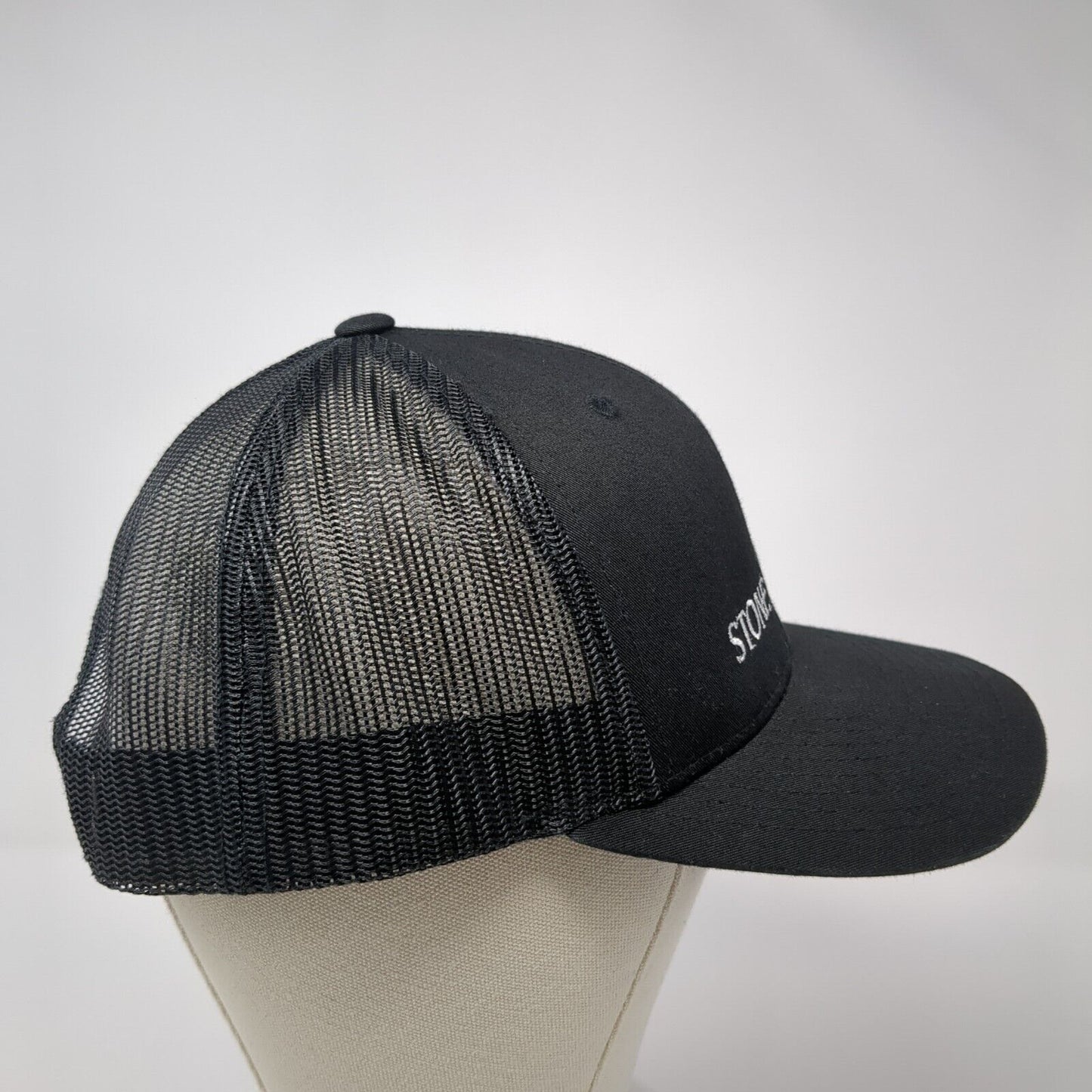 Stone Crossing Snapback Mesh Back Trucker Hat Black One Size Sport-Tek