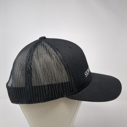 Stone Crossing Snapback Mesh Back Trucker Hat Black One Size Sport-Tek