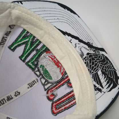 Top Level 5 Panel White One Size Mexico Eagle Crest Snapback Hat Graphic Cotton