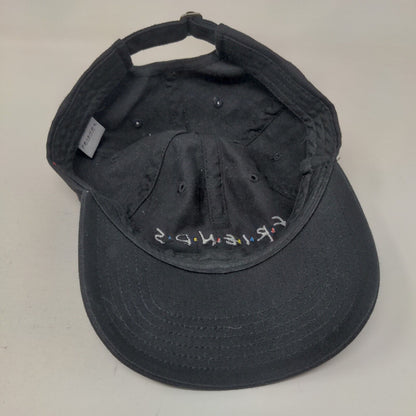 FRIENDS Slideback Hat Black One Size Adjustable Embroidered Vented Holes
