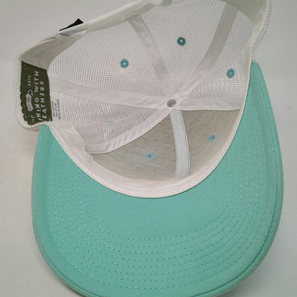 Fishing With Feathers Trucker Hat Green One Size Mesh Back Snapback Fly Lure