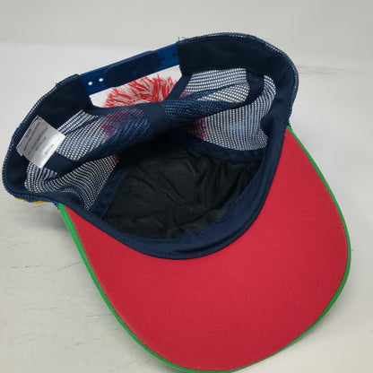 Walmart Blue Trucker Hat One Size Christmas Pom Pom Light Up Neon Mesh Snapback