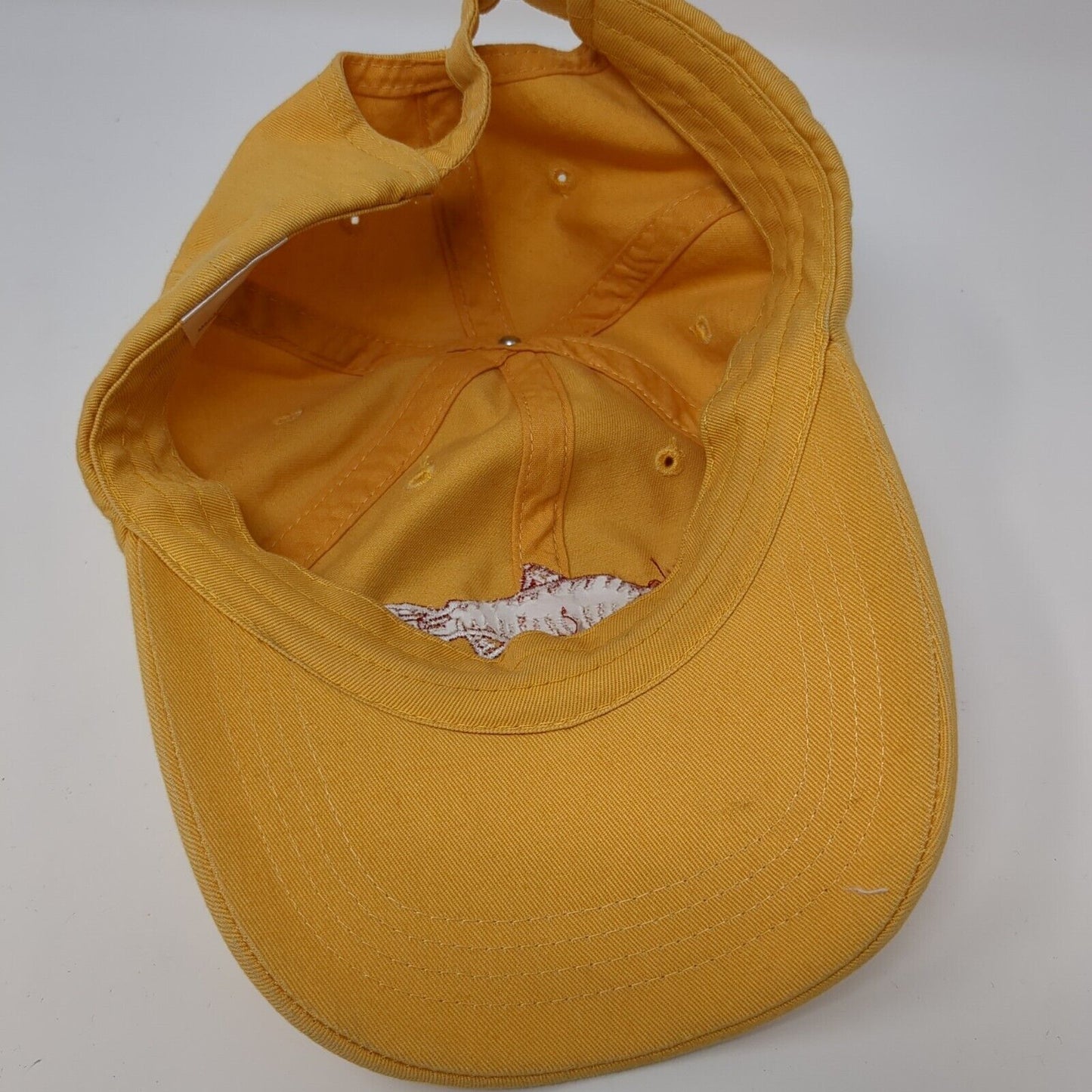 Smiley Creek Lodge Slideback Hat Yellow OSFA Adjustable Embroidered