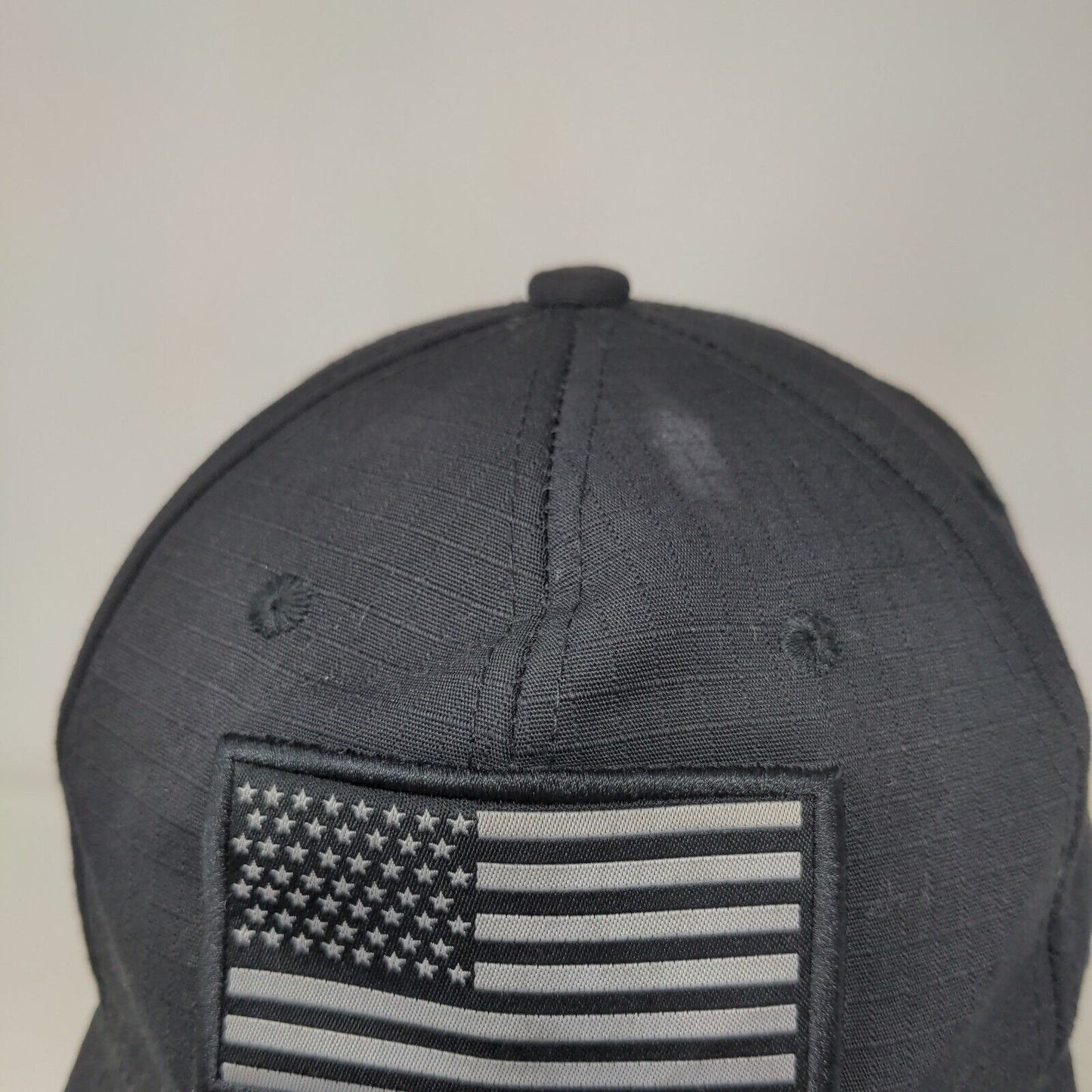 American Flag Patch Strapback Hat Black One Size Black Eagle By Ace Cap