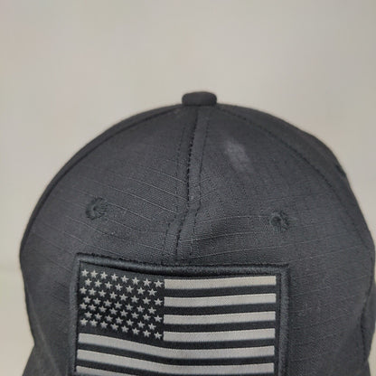 American Flag Patch Strapback Hat Black One Size Black Eagle By Ace Cap