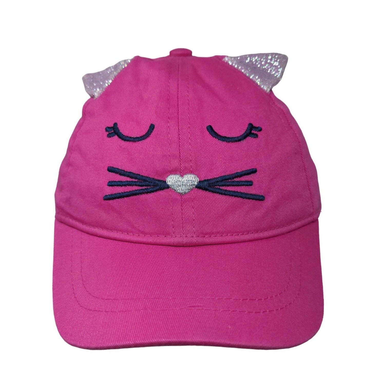 Cat Ears Toddler Strapback Hat Pink 2T-4T Adjustable Embroidered Oshkosh B'gosh