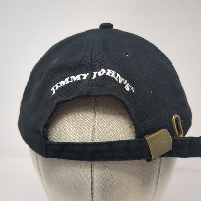 Jimmy John's Baseball Cap Black One Size Strapback Red Logo Embroidered Hat