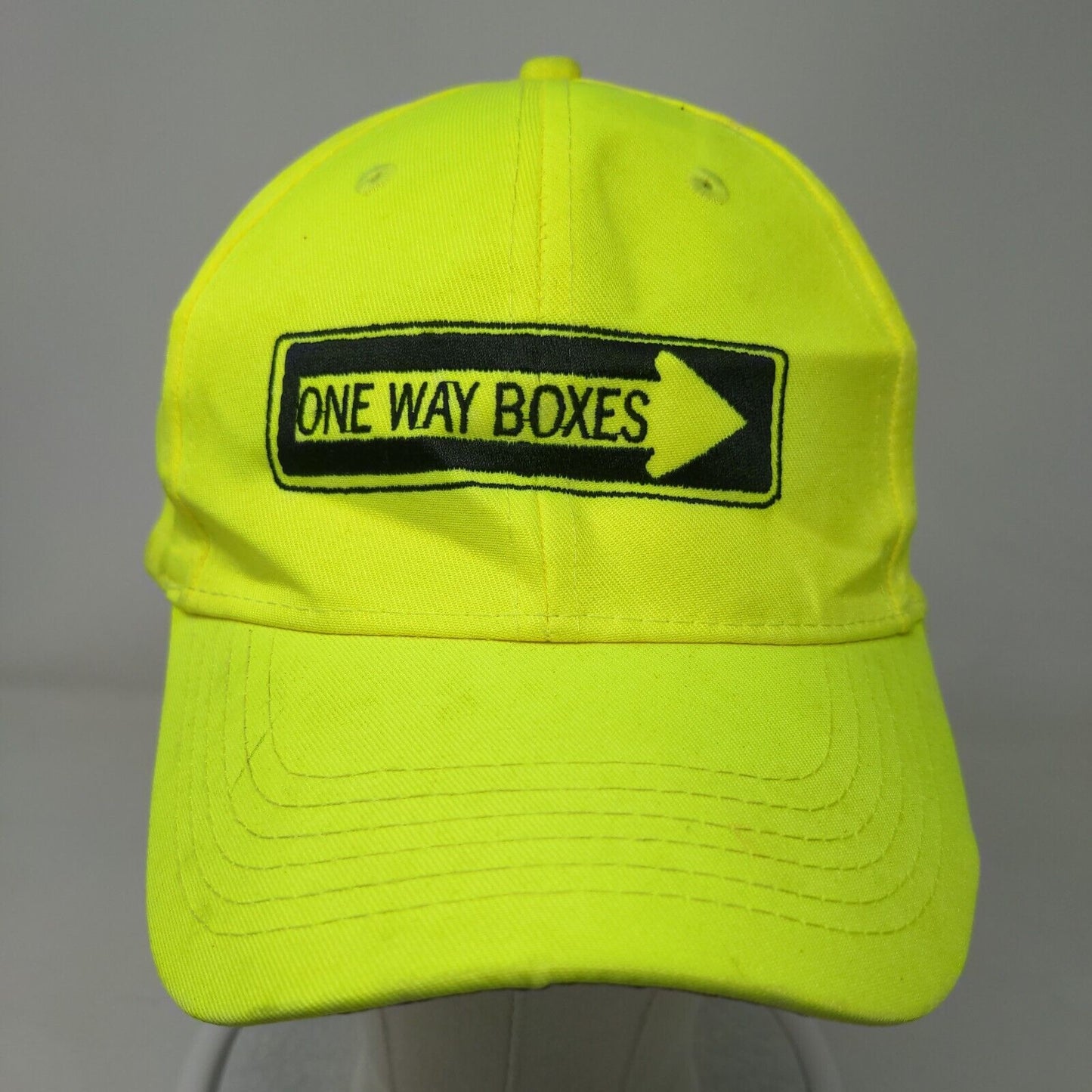 One Way Boxes Strapback Hat Green One Size Adjustable Embroidered Port Authority