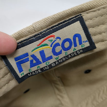 Falcon Baseball Cap Beige Blue One Size JP Logo Two Tone Slideback Hat Twill