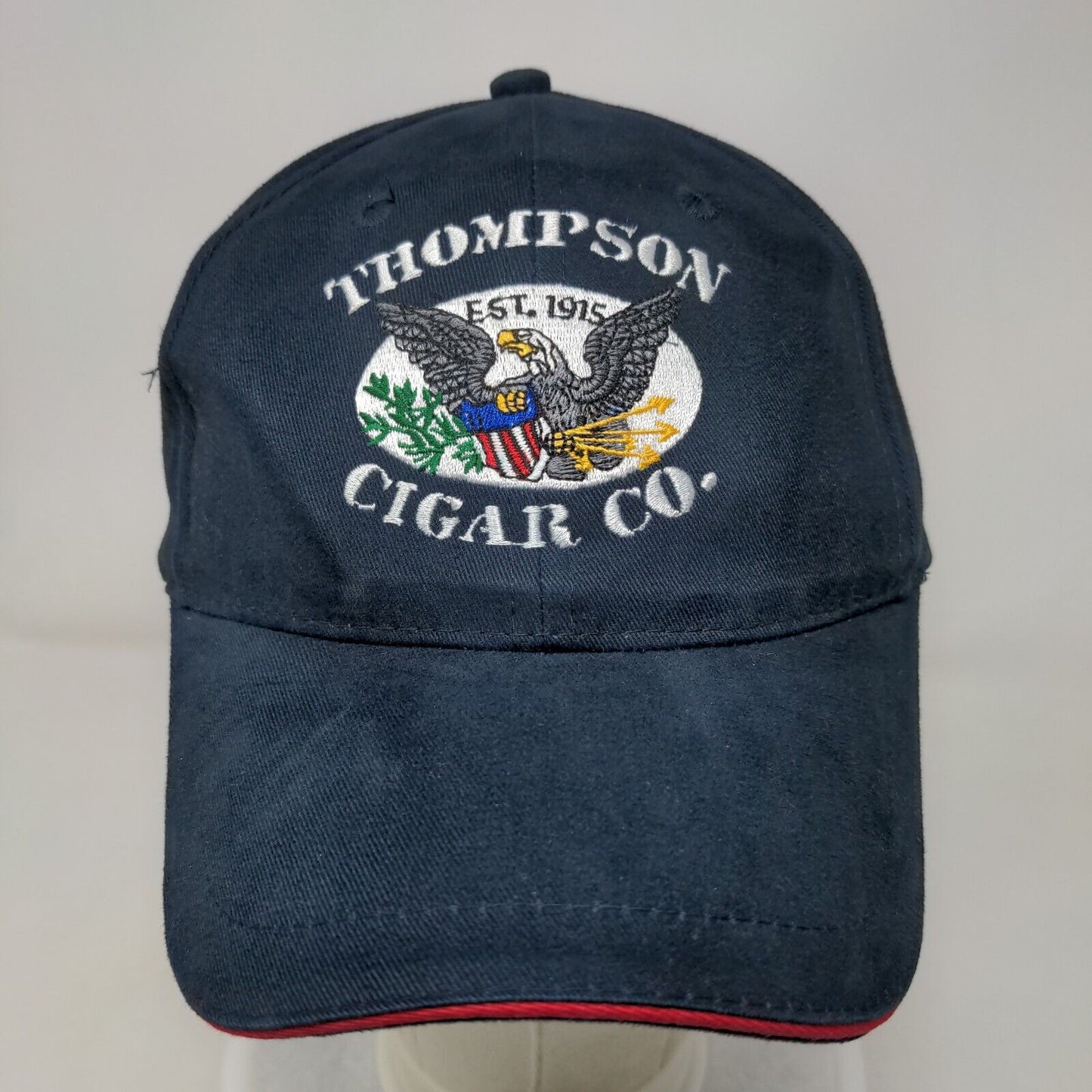 Thompson Cigar Co. Strapback Hat Blue OSFA Embroidered Adjustable
