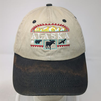 Alaska Wildlife Moose Bear Eagle Baseball Cap Beige One Size Slideback Hat