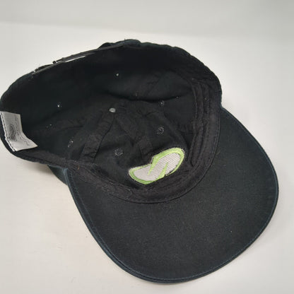 Native Snapback Hat Black One Size Adjustable Embroidered Logo 6 Panel