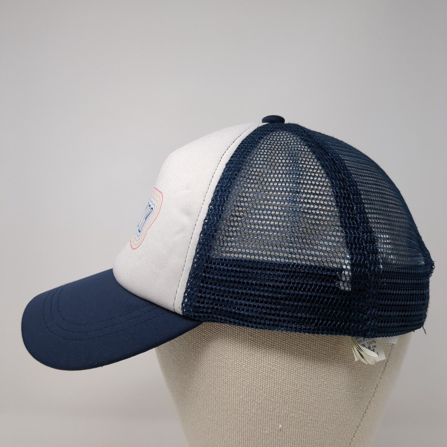 ROXY Snapback Trucker Hat Blue One Size Adjustable Mesh Back 6 Panel Polyester