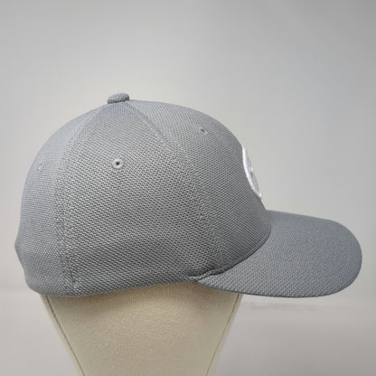Flexfit Baseball Cap Gray One Size Toyota Logo Mesh Stretch Fit Curved Brim Hat