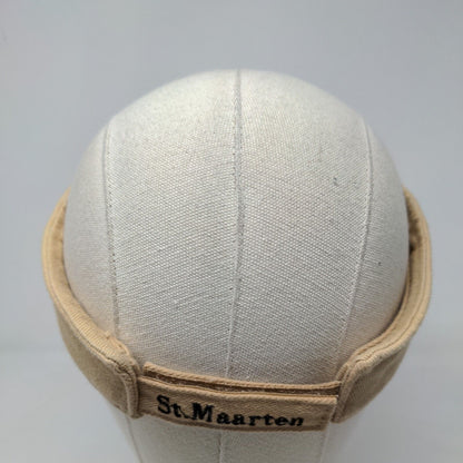 St. Maarten St. Martin West Indies Men's Strapback Sun Visor Cap Hat Tan 58CM