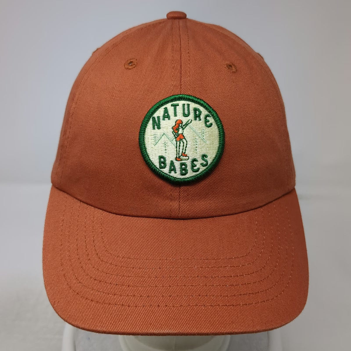 Baseball Cap Orange One Size Nature Babes Hiker Patch Slideback Cotton Hat