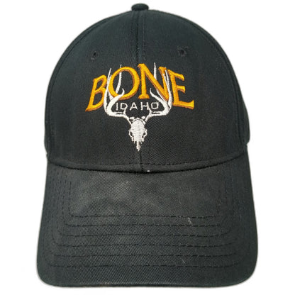 OTTO Baseball Cap Black One Size Bone Idaho Deer Skull Hunting Strapback Hat