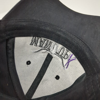 Man Up Crusade Strapback Hat Black One Size Adjustable Embroidered