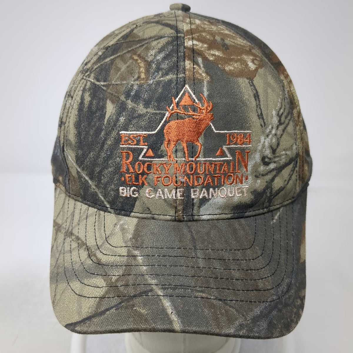 Rocky Mountain Elk Foundation Baseball Cap Green One Size Camo Game Banquet Hat