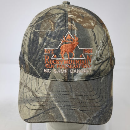 Rocky Mountain Elk Foundation Baseball Cap Green One Size Camo Game Banquet Hat
