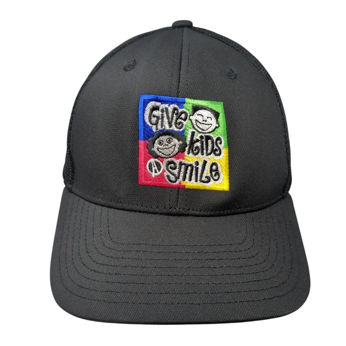 Give Kids Smile Strapback Hat Black One Size Otto Orthodontics 6 Panel