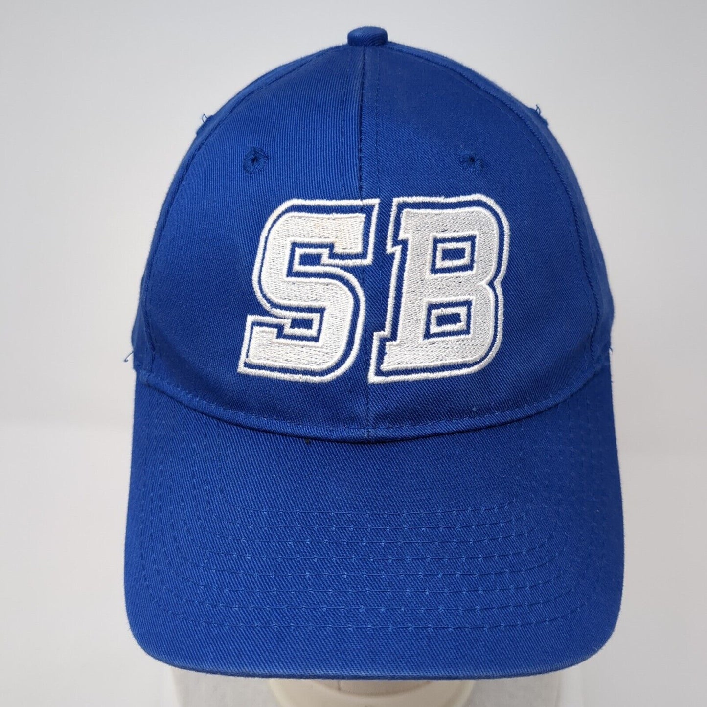SB Strapback Hat Blue One Size Adjustable Port & Company 6 Panel Solid
