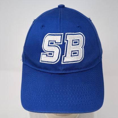 SB Strapback Hat Blue One Size Adjustable Port & Company 6 Panel Solid