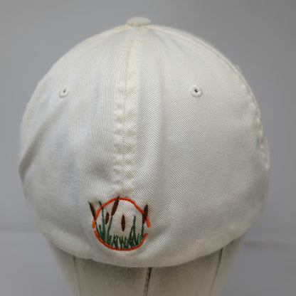 Flexfit Baseball Cap White XL Fitted Coldwater Paint Logo Cattails Hat Graphic