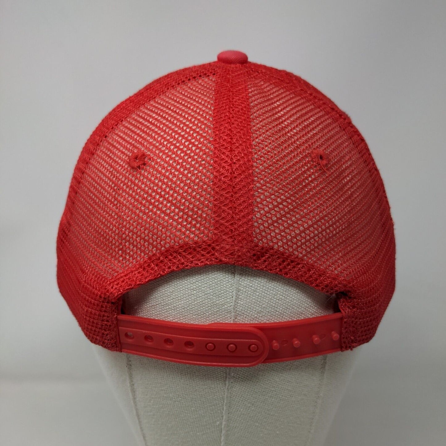 Budweiser Snapback Mesh Back Trucker Hat Red OSFA Solid Embroidered