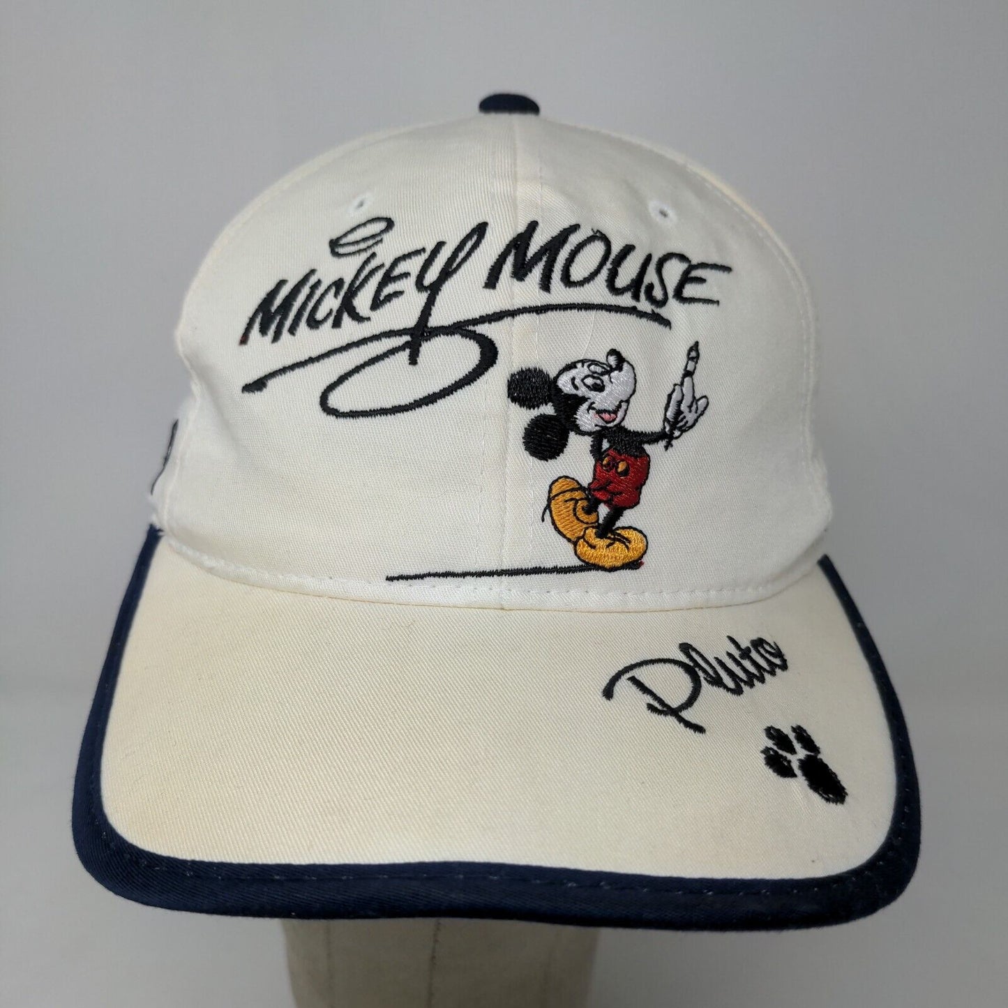 Walt Disney World Men's Strapback Hat Size OSFA Embroidered Mickey, Goofy, Pluto