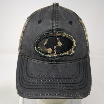 Outdoor Cap Mossy Oak Baseball Cap Black Green OSFM Frayed Camo Strapback Hat